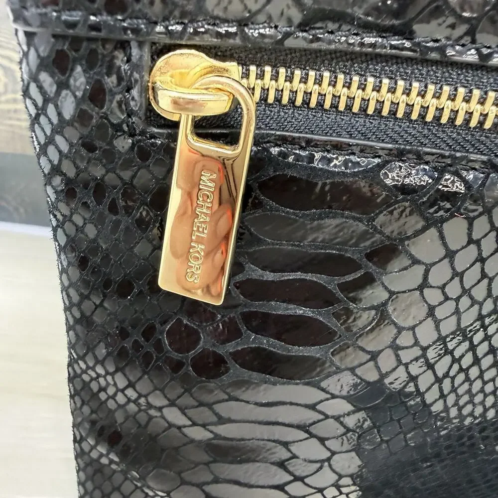 Michael Kors Weston Foldover Leather Embossed Clutch Shoulder Bag